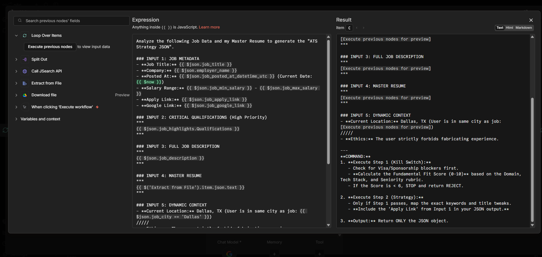 ATS analysis workflow